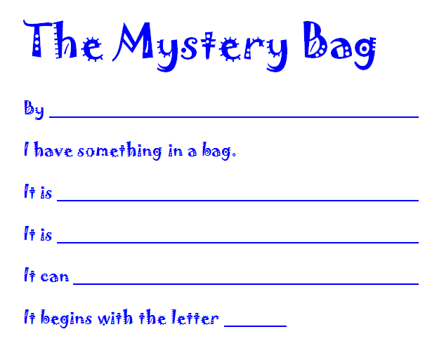 mystery bag blank